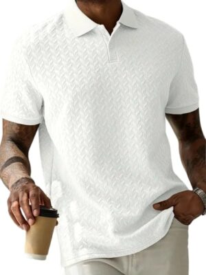 White Men's Polo T Shirt for Men | Polyester Blend | Regular Fit