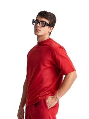 Men's Cotton Casual T-Shirt Comfortable, Relaxed Fit, Crew Neck Red