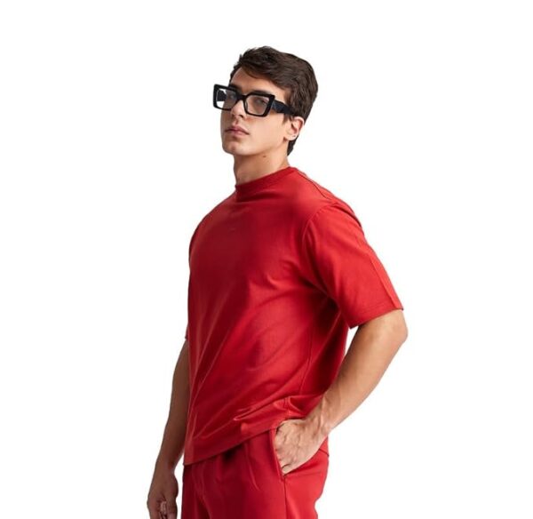Men's Cotton Casual T-Shirt Comfortable, Relaxed Fit, Crew Neck Red