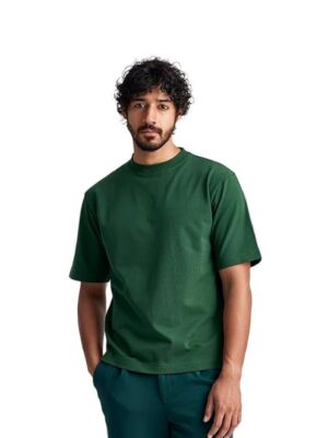 Green Men's Cotton Casual T-Shirt Comfortable, Relaxed Fit, Crew Neck