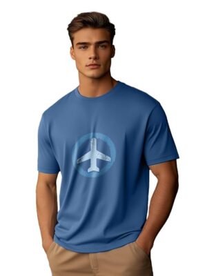 Marine Men's Letter Print Regular Fit T-Shirt