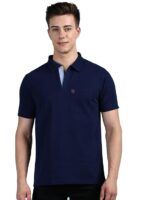 Blue Men's Half Sleeve Soild Casual Regular Fit T-Shirt