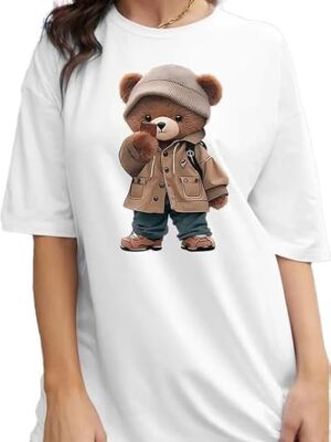 White Oversize Tshirt Baggy for Women Cotton Casual Stylish Latest