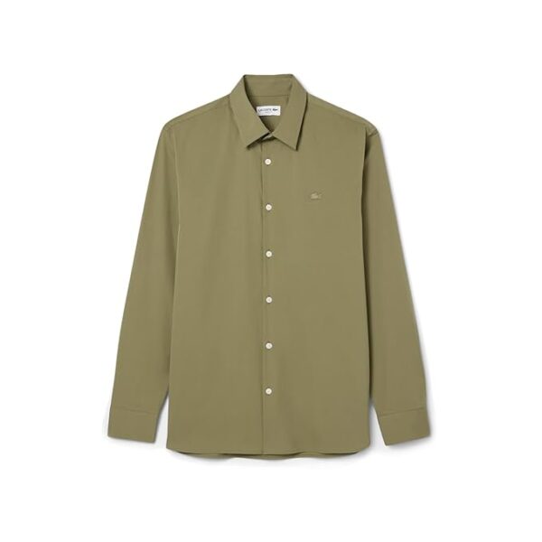 Slim Fit Stretch Poplin Shirt Green