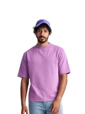 Pink Men's Cotton Casual T-Shirt Comfortable, Relaxed Fit, Crew Neck