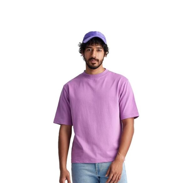 Pink Men's Cotton Casual T-Shirt Comfortable, Relaxed Fit, Crew Neck