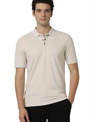 Beige Men's Premium Solid Stretchable T-Shirt