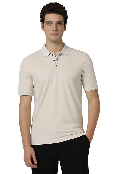 Beige Men's Premium Solid Stretchable T-Shirt