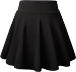 Women's Classic Stretchy All Time Classy Flared Skater Skirt BLACK