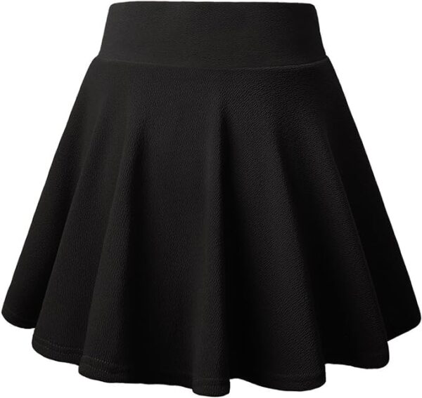 Women's Classic Stretchy All Time Classy Flared Skater Skirt BLACK