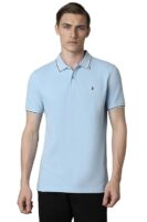 Slim Fit Solid 100% Cotton, Pique Polo Tshirt Blue