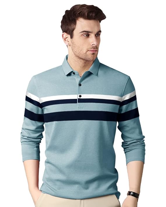 Mens Regular Fit T-Shirt || Polo T Shirts for Mens Sky Blue
