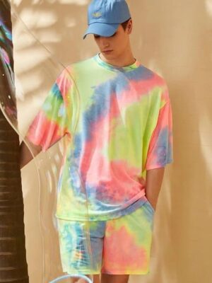 Rainbow Colors Set for Men Night Suit | T-Shirt and Shorts Set for Man