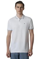 White Slim Fit Solid 100% Cotton, Pique Polo Tshirt