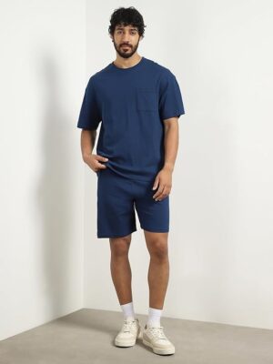 Navy Blue Summer Mens Co-ord Sets
