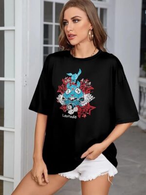 Black Cottonblend Half Sleeve Regular Fit T-Shirts