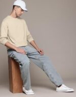 Swan white Cotton Round Neck Regular Fit Solid Full Sleeve T-Shirt for Men / Boys