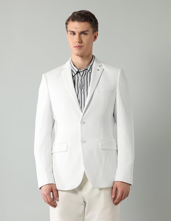 White Men's Classic Casual Blazer