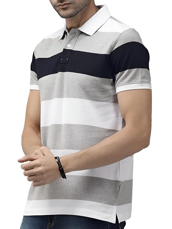 Men's Regular Fit Polo T-Shirt | Wrinkle Free grey