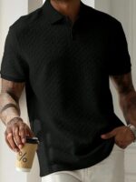 Black  Men's Polo T Shirt for Men | Polyester Blend | Regular Fit