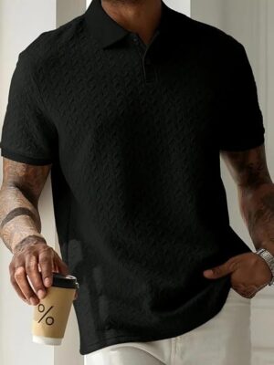 Black  Men's Polo T Shirt for Men | Polyester Blend | Regular Fit