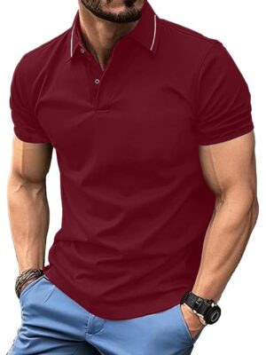 Men Regular Fit T-Shirt || Plain Polo T Shirt ||  Maroon