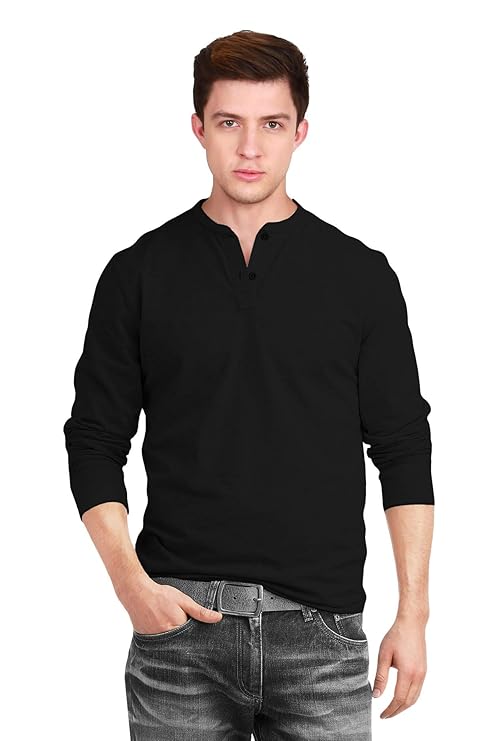 Black Men’s Cotton Full Sleeve T Shirts for Men