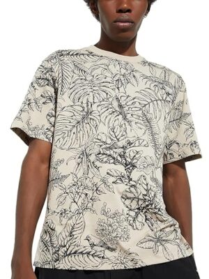BEIGE Men Regular Fit Printed T-Shirt