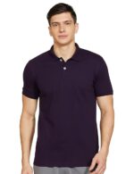 PURPLE Men's Half Sleeves Relaxed Fit Polo Neck T-Shirt