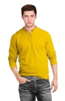 Yellowish Mustard Men’s Cotton Full Sleeve T Shirts for Men