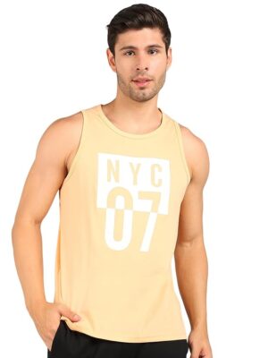 Peach Clothing Men's Cotton Sleeveless Regular Fit T-Shirt