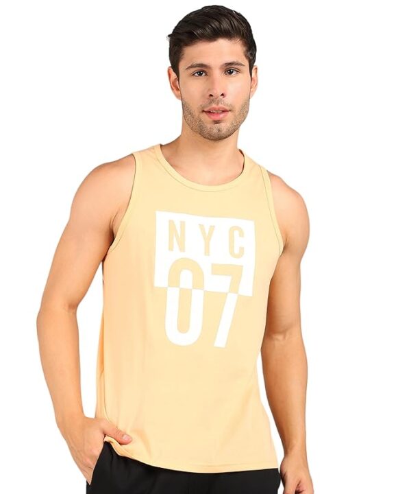 Peach Clothing Men's Cotton Sleeveless Regular Fit T-Shirt