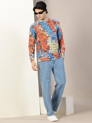 Multicolored Men's Cotton Half Sleeve Regular Fit T-Shirt