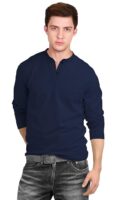 Navy Blue Men’s Cotton Full Sleeve T Shirts for Men