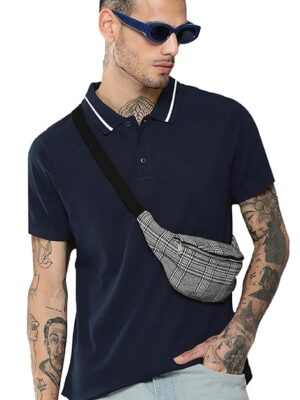 Men Regular Fit T-Shirt || Plain Polo T Shirt || Navy