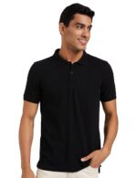 Solid Cotton Polo T Shirt || Half Sleeves Men's Black