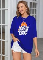 Dark Blue Cottonblend Half Sleeve Regular Fit T-Shirts