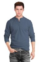 Blue Melange Men’s Cotton Full Sleeve T Shirts for Men