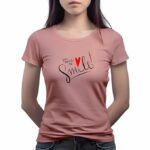 100% Cotton Printed Regular fit Round Neck T-Shirt Women's  Peach