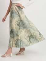 Blue Crepe A-Line Women's Skirts