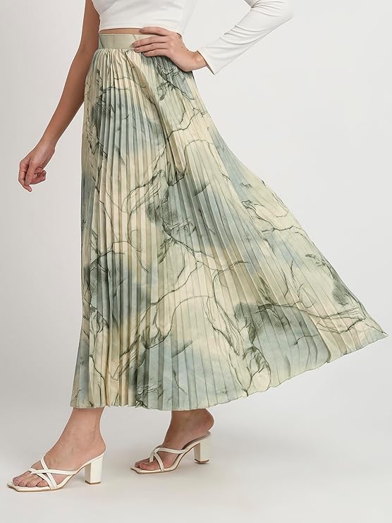 Blue Crepe A-Line Women's Skirts