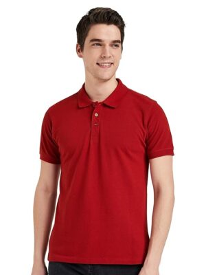 Red Solid Cotton Polo T Shirt || Half Sleeves Men's