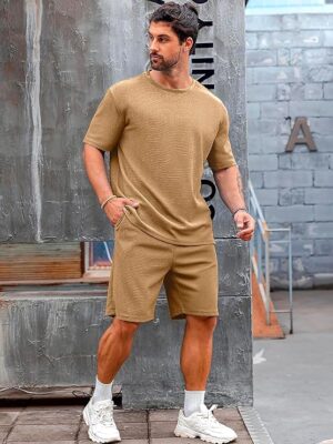 Brown Men's T-Shirt and Shorts Set | Top & Shorts Night Suits Set
