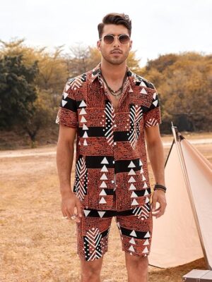 Brown Night Suit for Men | T-Shirt and Shorts Set for Men