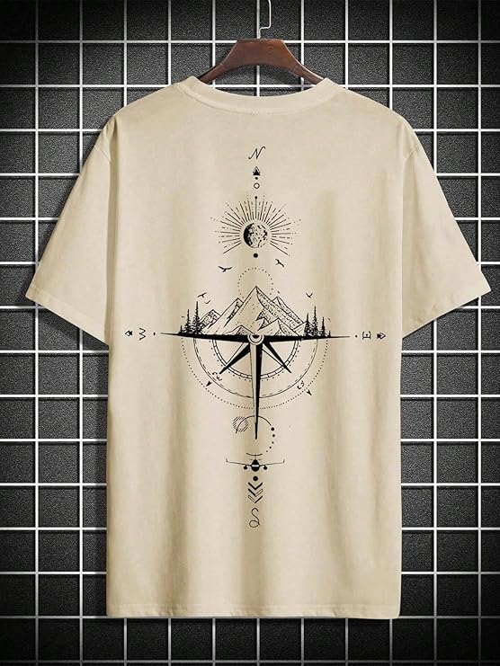 BEIGE Men Oversized Tshirt || Men T Shirt Printed