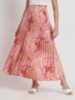 Maroon Crepe A-Line Women's Skirts