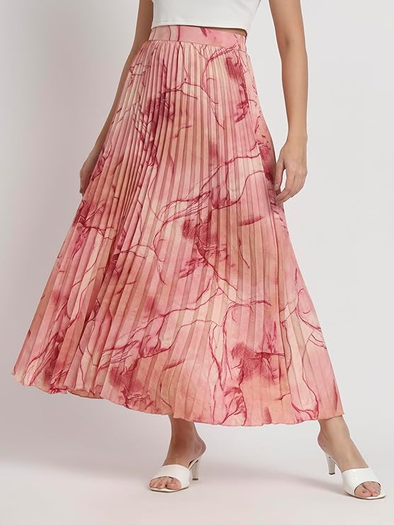 Maroon Crepe A-Line Women's Skirts