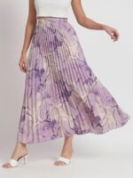 Purple Crepe A-Line Women's Skirts