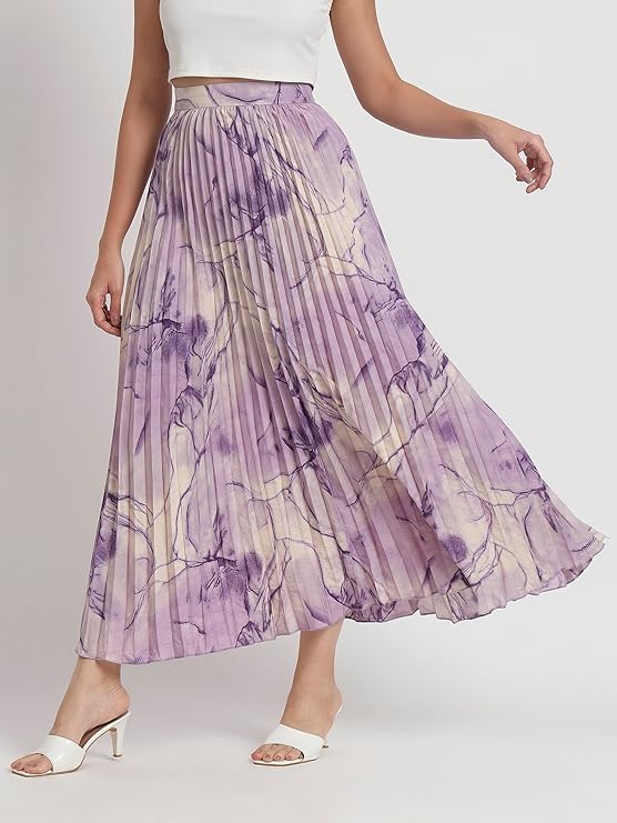 Purple Crepe A-Line Women's Skirts
