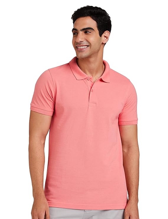 Pink Solid Cotton Polo T Shirt || Half Sleeves Men's